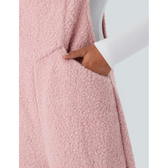 Women's Pink Fleece Jumpsuit - Picture 7 of 11